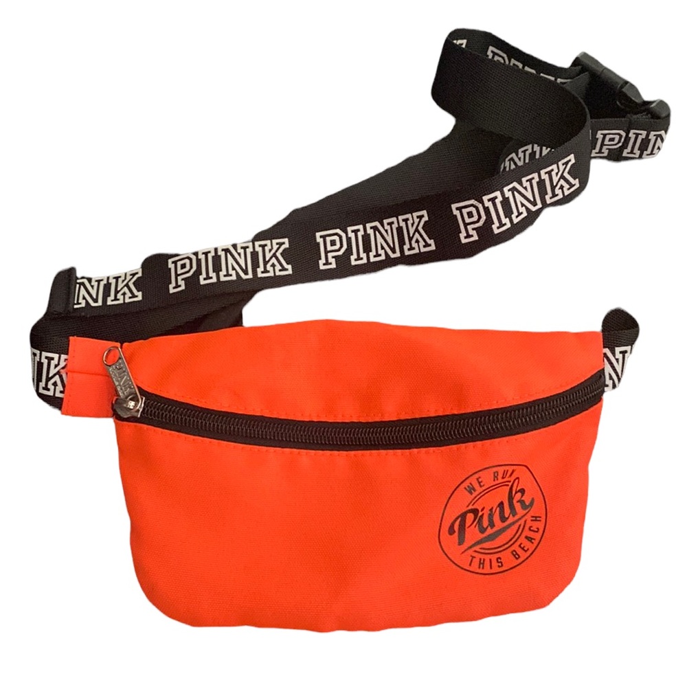 Pink "We Run This‎ Beach" Neon Orange Fanny Pack